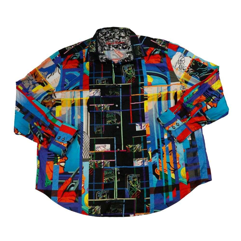 Vintage Robert Graham Colurful Retro Button Up Size 4XL